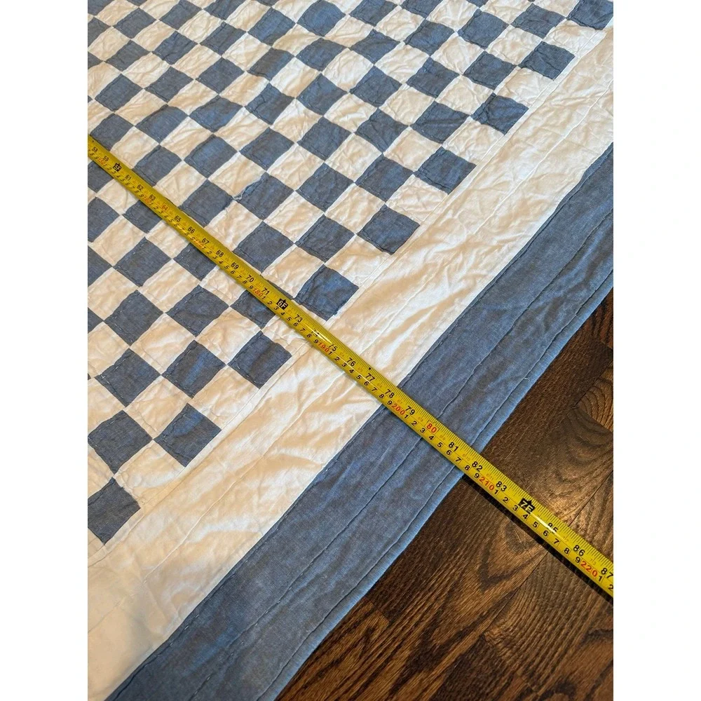 Blue and white check CHAPS Quilt. F/Q